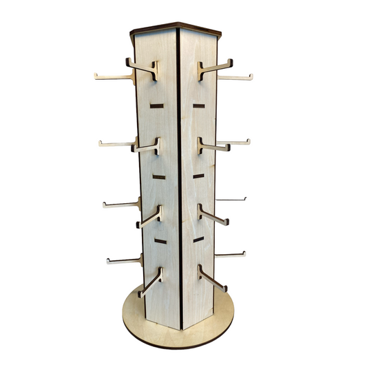 六角形掛鉤展示架, 附24支掛鉤 首飾展示架 耳環卡掛架 鑰匙扣架 鑰匙圈掛架 可拆卸運送, 可加裝轉盤 尺寸可客製化