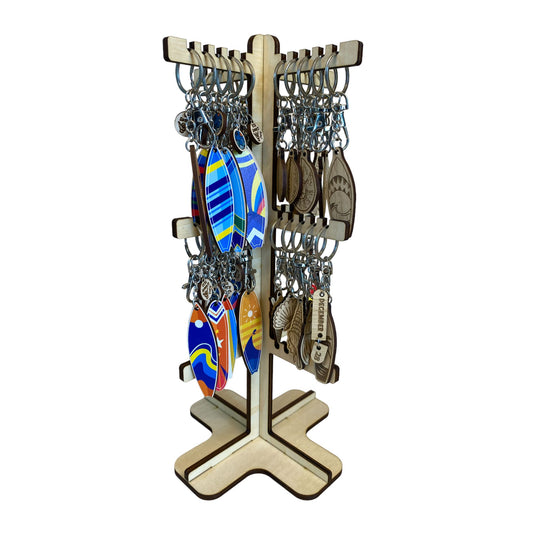 十字形掛鉤展示架, 共60支凹槽, 首飾展示架 鑰匙圈展示架 鑰匙扣展示架 項鍊手鍊展示架 可拆卸運送, 尺寸可客製化