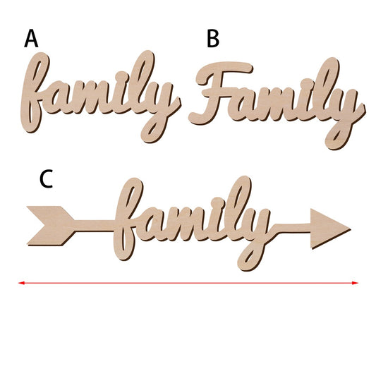 Family 文字造形木片,造形木片系列【雷射切割及雕刻, 可客製化】