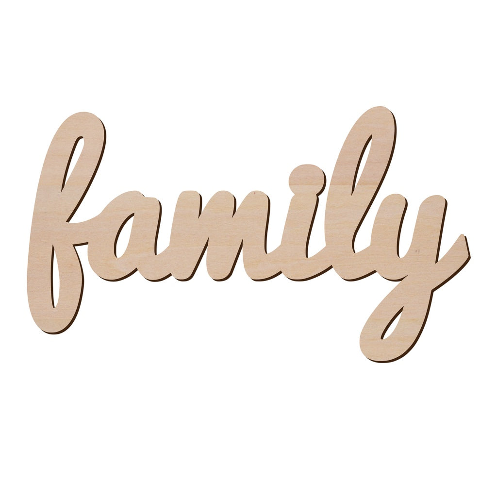 Family 文字造形木片,造形木片系列【雷射切割及雕刻, 可客製化】