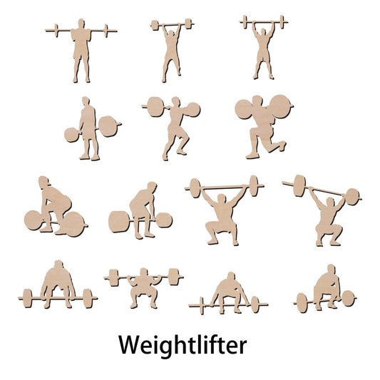 男子舉重造形木片,造形木片系列【雷射切割及雕刻, 可客製化】