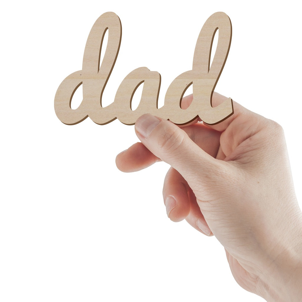 Dad 父親 文字造形木片,造形木片系列【雷射切割及雕刻, 可客製化】
