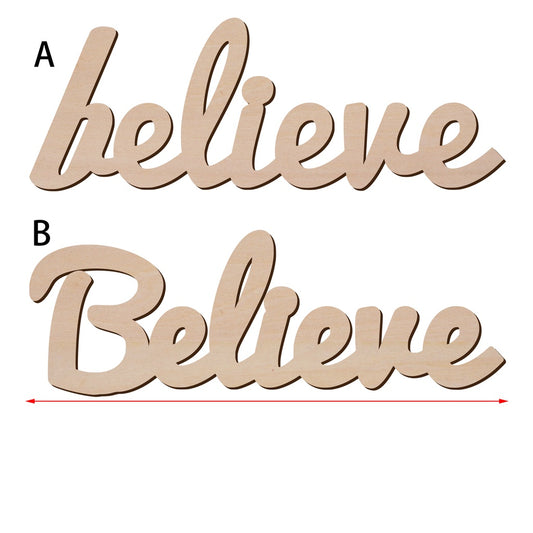 Believe 文字造形木片,造形木片系列【雷射切割及雕刻, 可客製化】