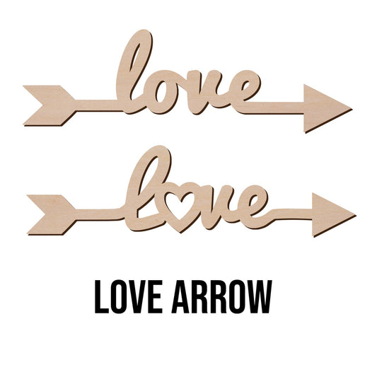 Love 愛之箭頭 文字造形木片,造形木片系列【雷射切割及雕刻, 可客製化】