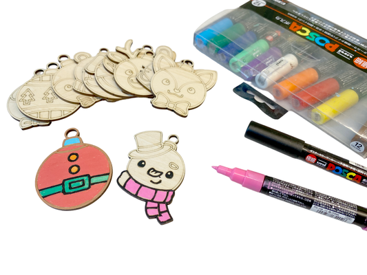 可愛動物造形聖誕節吊飾DIY 聖誕樹裝飾 掛飾 聖誕球 聖誕節禮物 幼兒園 聖誕節禮物兒童 耶誕樹裝飾 耶誕樹吊飾 1套12片