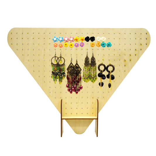 三角形洞洞板耳環架子展示架 用於耳環及耳鉤耳環 適合市集擺攤 擺攤道具 飾品展示架 商品陳列展示架 文創商品 可客制化