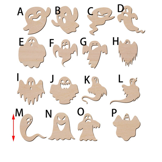 萬聖節小鬼 幽靈造形木片,造形木片系列【雷射切割及雕刻, 可客製化】