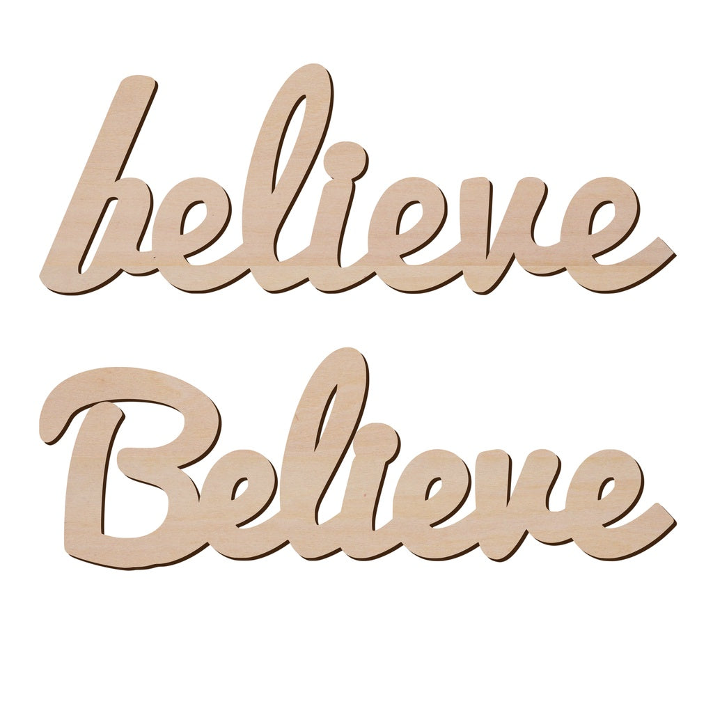 Believe 文字造形木片,造形木片系列【雷射切割及雕刻, 可客製化】