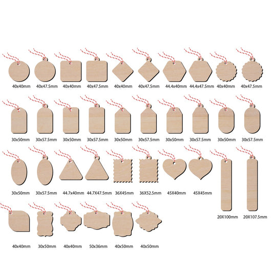 36款小型吊牌 造形木片,造形木片系列【雷射切割及雕刻, 可客製化】