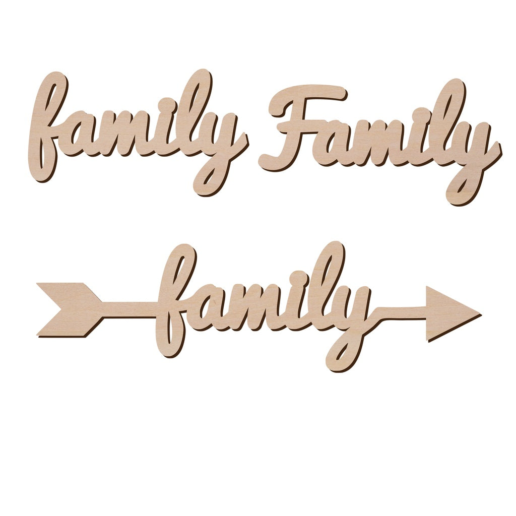 Family 文字造形木片,造形木片系列【雷射切割及雕刻, 可客製化】