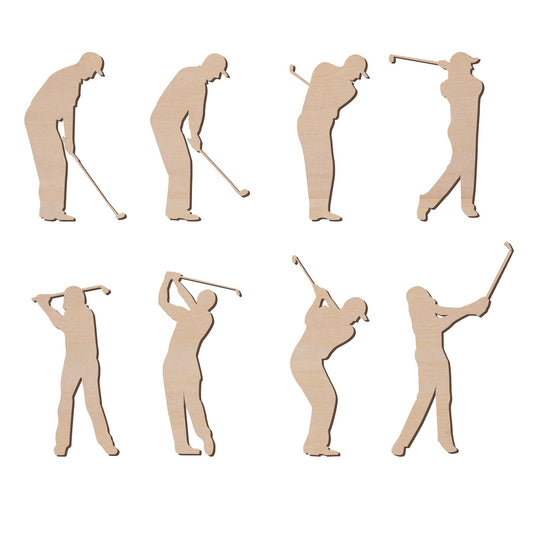 男子高爾夫球運動員造形木片,造形木片系列【雷射切割及雕刻, 可客製化】