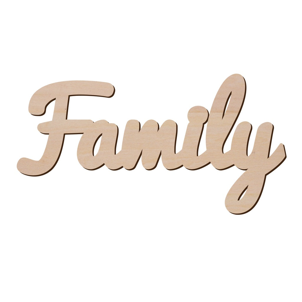 Family 文字造形木片,造形木片系列【雷射切割及雕刻, 可客製化】