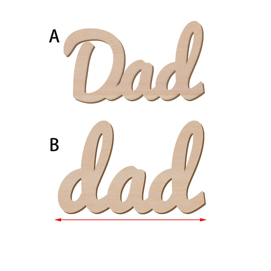 Dad 父親 文字造形木片,造形木片系列【雷射切割及雕刻, 可客製化】