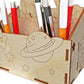 太空主題 筆筒 筆桶 筆桶收納盒 筆桶收納架 桌面收納盒 置物盒 桌上收納盒 文具收納 木製 可客製化雕刻文字 聖誕禮物