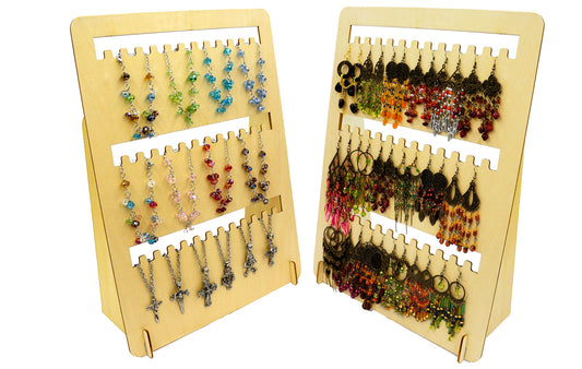3 層36槽飾物展示架,適用於耳環手鍊項鍊吊墜, 置物架 文創市集 擺攤 商品陳列 飾品收納 便攜式 可拆卸 可客製化