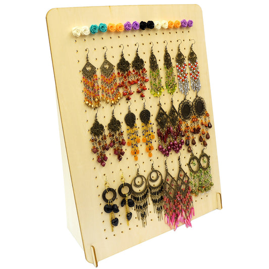 木製耳釘板, 耳環飾物展示架,置物架 文創市集 擺攤 商品陳列 飾品收納【便攜式】【可拆卸】【可客製化雕刻商標或文字】