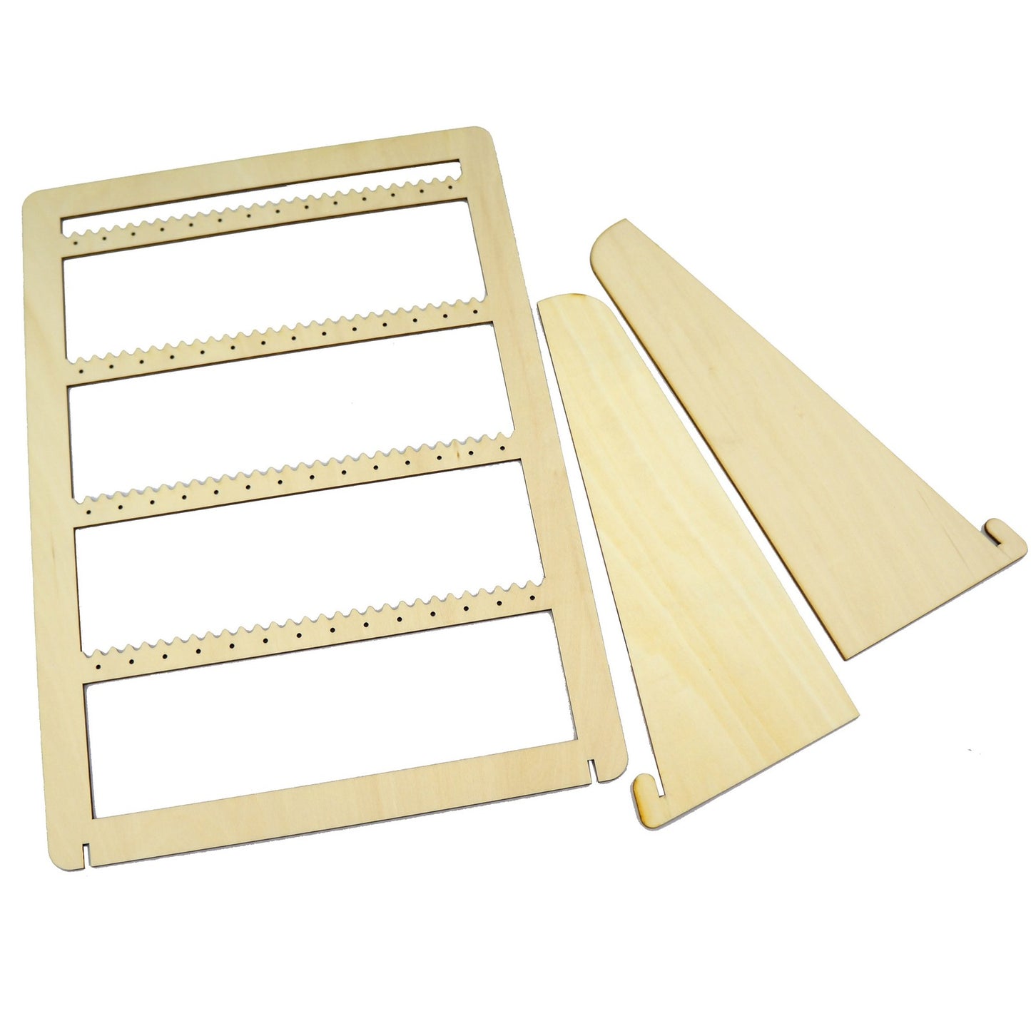 木製4層耳環展示架 置物架 文創市集 擺攤 商品陳列 飾品收納 雷雕木片【便攜式】【可拆卸】【可客製化雕刻商標或文字】