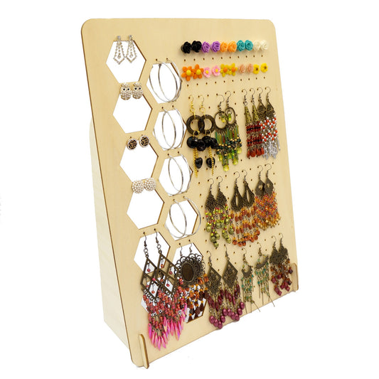 蜂窩耳釘板 耳環展示架,適用於耳釘或耳鉤耳環 飾物展示架, 置物架 文創市集 擺攤 商品陳列 飾品收納 可拆卸/可客製化