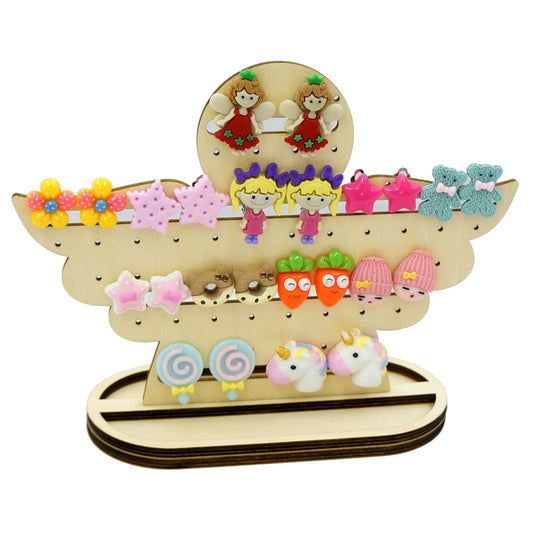小天使耳環展示架，用於耳環或夾式耳環 女兒生日禮物 可以讓小朋友自己塗裝及裝飾 適合市集擺攤 擺攤道具 飾品展示架