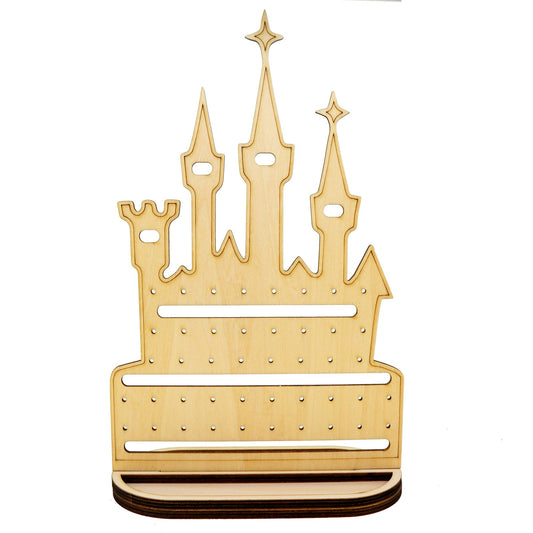 公主城堡耳環展示架,用於耳環或夾式耳環 女兒生日禮物 可以讓小朋友自己塗裝及裝飾 適合市集擺攤 擺攤道具 飾品展示架