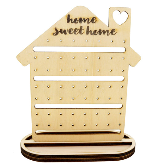 甜蜜的家小屋耳環展示架,用於耳環或夾式耳環 女兒生日禮物 可以讓小朋友自己塗裝及裝飾 適合市集擺攤 擺攤道具 飾品展示架