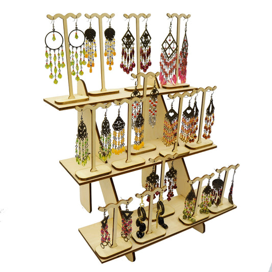 30cm/40cm長三層階梯式飾物展示架, 置物架 文創市集 擺攤 商品陳列 飾品收納 【便攜式】【可拆卸】【可客製化】