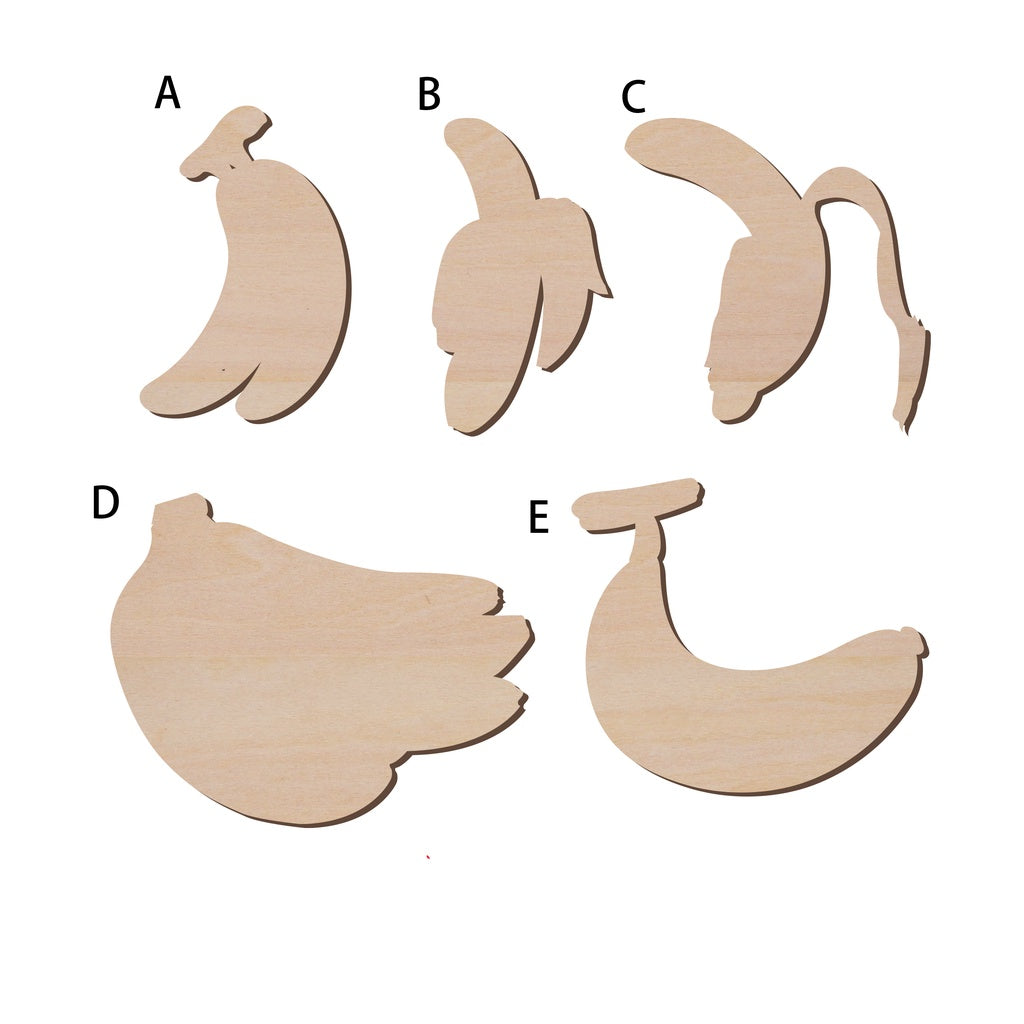 香蕉造形木片,造形木片系列【雷射切割及雕刻, 可客製化】