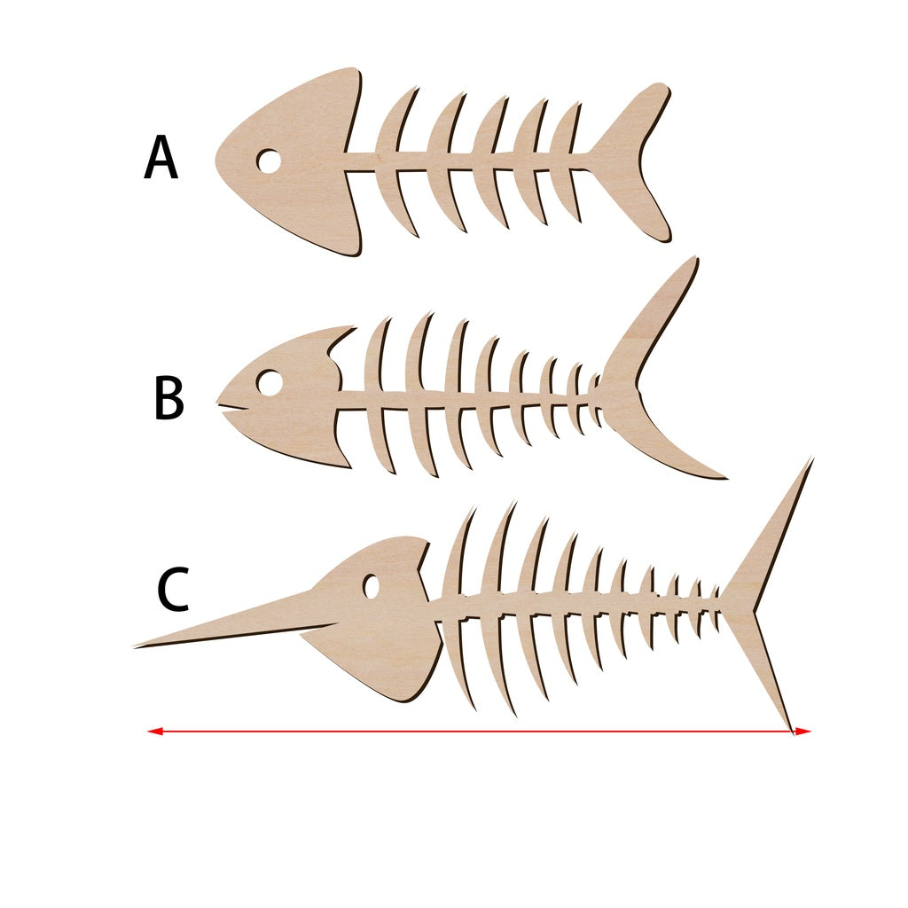 魚骨造形木片,造形木片系列【雷射切割及雕刻, 可客製化】