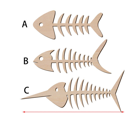 魚骨造形木片,造形木片系列【雷射切割及雕刻, 可客製化】