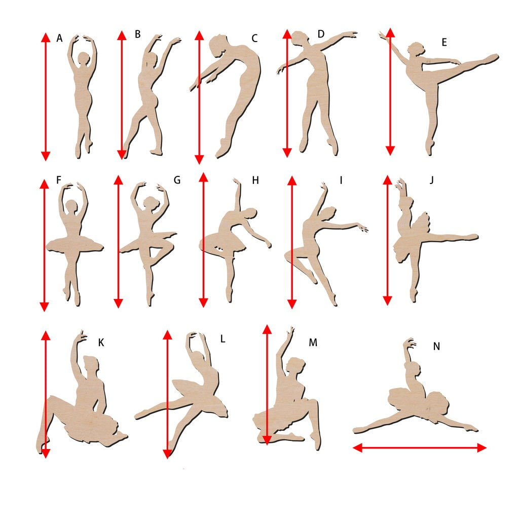 跳芭蕾舞女孩造形木片,造形木片系列【雷射切割及雕刻, 可客製化】