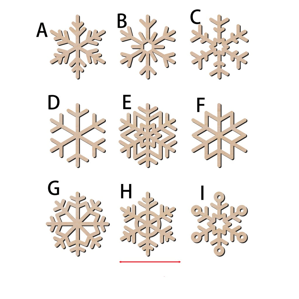 聖誕雪花造形木片,造形木片系列【雷射切割及雕刻, 可客製化】