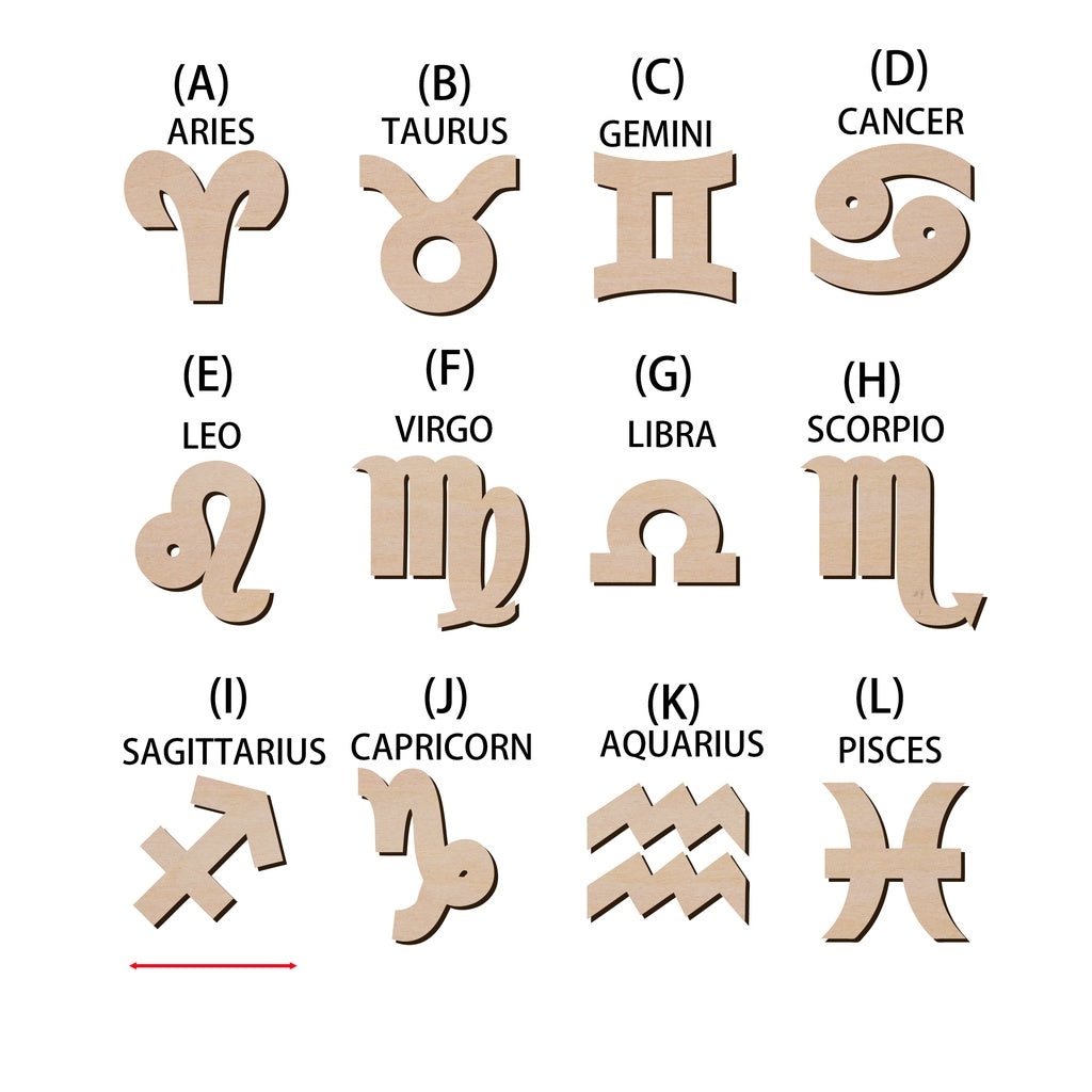 十二星座造形木片,造形木片系列【雷射切割及雕刻, 可客製化】