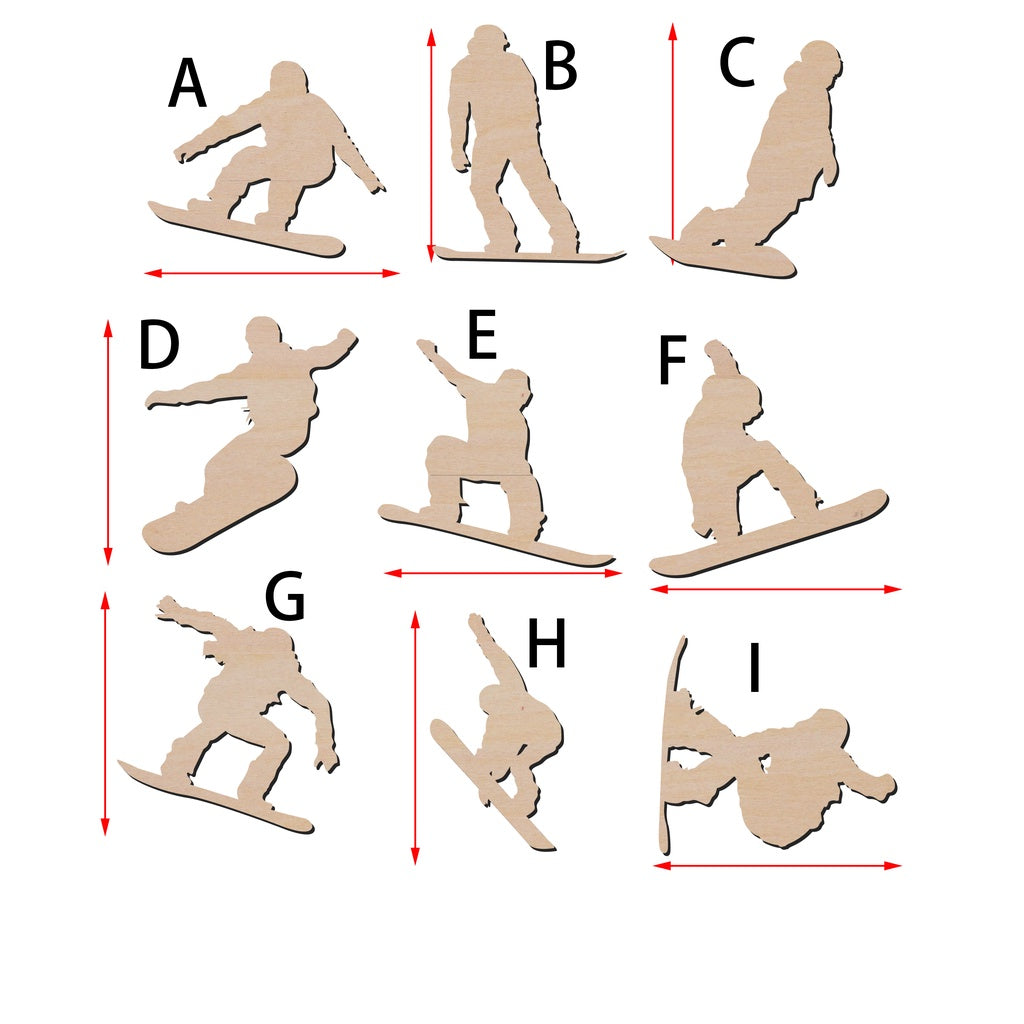 滑雪/滑雪板造形木片,造形木片系列【雷射切割及雕刻, 可客製化】