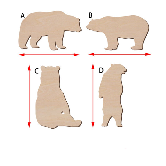 棕熊 / 北極熊動物造形木片,造形木片系列【雷射切割及雕刻, 可客製化】