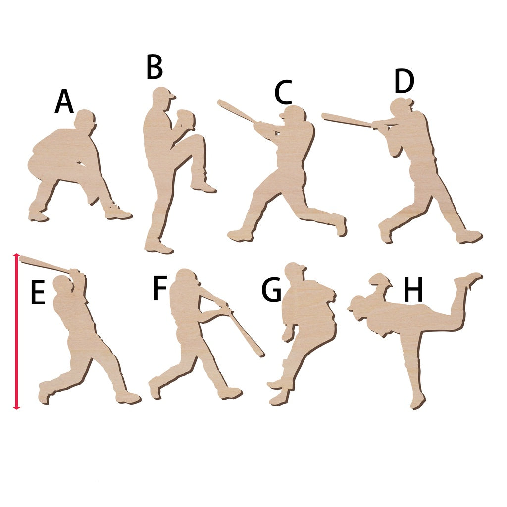 棒球運動員造形木片,造形木片系列【雷射切割及雕刻, 可客製化】