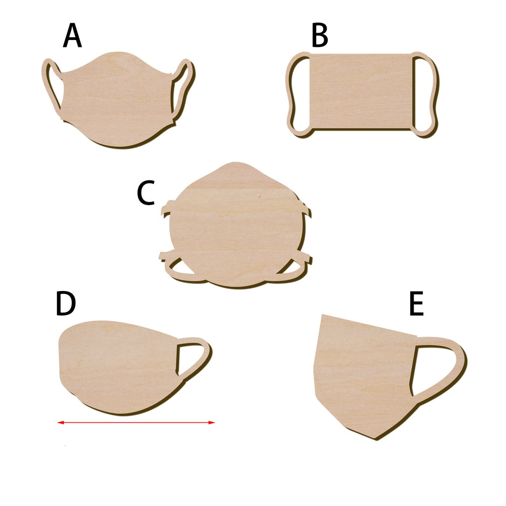 各款口罩造形木片,造形木片系列【雷射切割及雕刻, 可客製化】