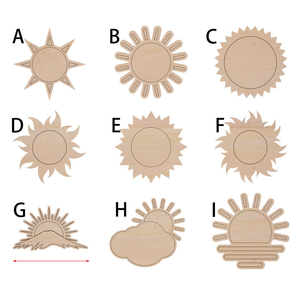 太陽造形木片,造形木片系列【雷射切割及雕刻, 可客製化】
