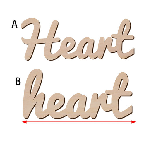 Heart 文字造形木片,造形木片系列【雷射切割及雕刻, 可客製化】