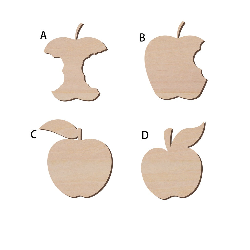 蘋果造形木片,造形木片系列【雷射切割及雕刻, 可客製化】