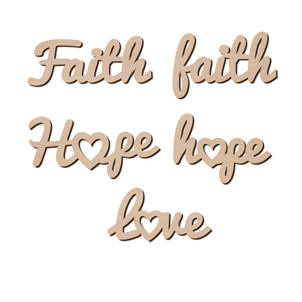 信望愛 Faith Hope Love文字造形木片,造形木片系列【雷射切割及雕刻, 可客製化】