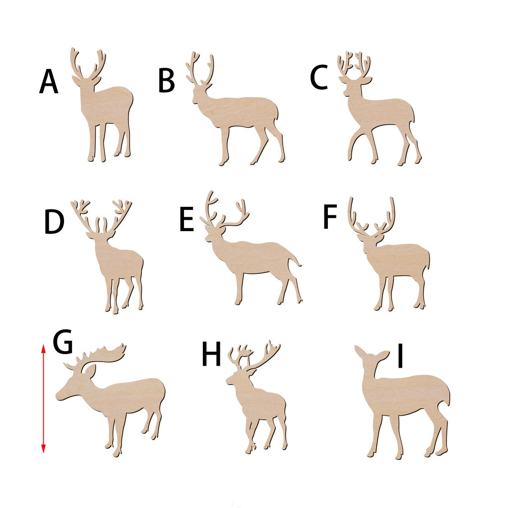 小鹿 黃鹿 麋鹿造形木片,造形木片系列【雷射切割及雕刻, 可客製化】