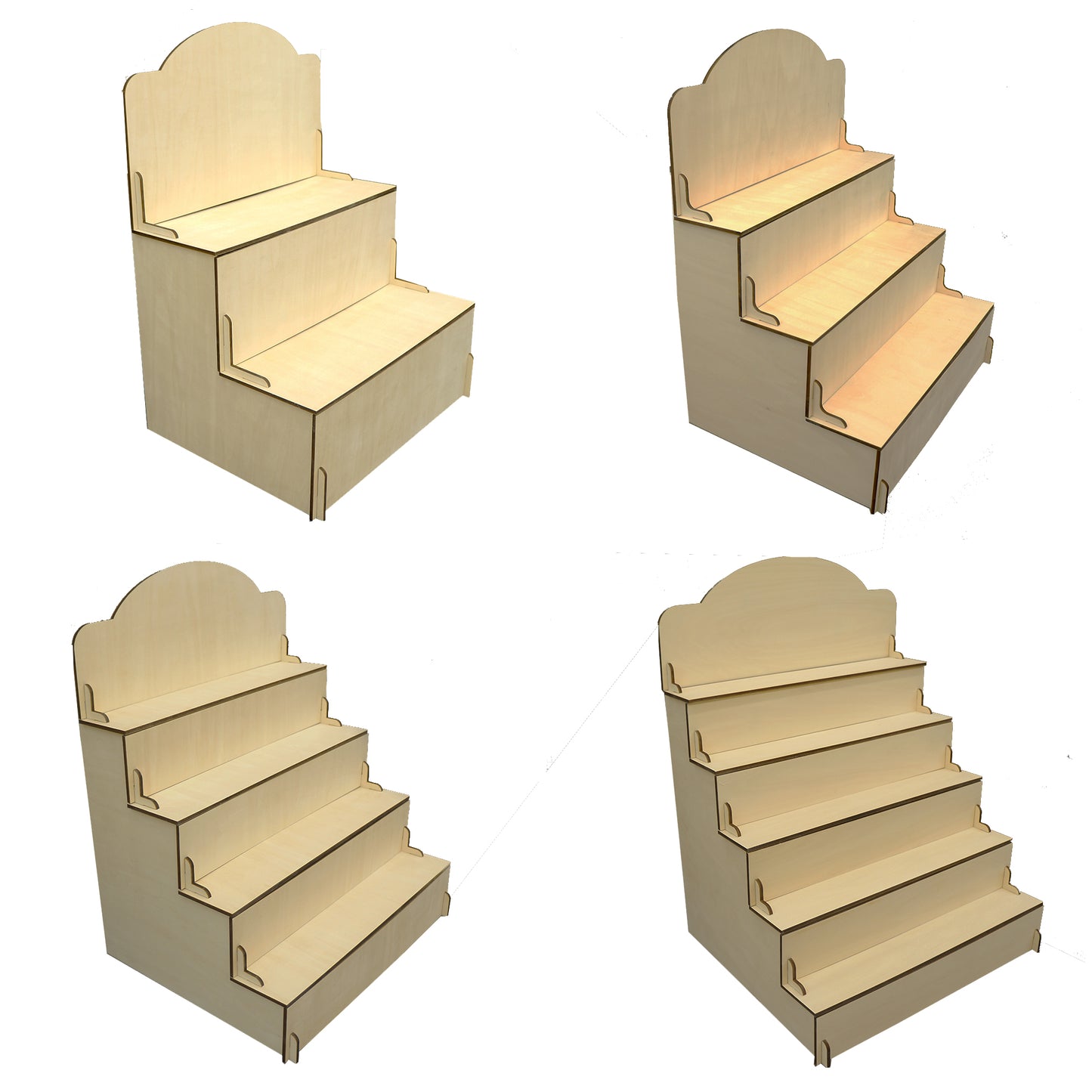 2/3/4/5層階梯展示架 合手工皂, 蠟燭, 容易收藏, 合創市集、擺攤、商品陳列、飾品收納場景使用 尺寸格式可客製化